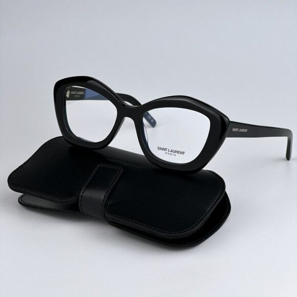 NEW Saint Laurent SL68OPT 001 Black Cat Eye Women Eyeglasses - Picture 2 of 15